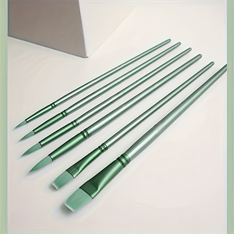 TEMU 4pcs/6pcs Paintbrush Set, Suitable For Oil Painting, Acrylics, Gouache And Watercolor Artworks - Shapes & Sizes Brushes Christmas, Halloween,