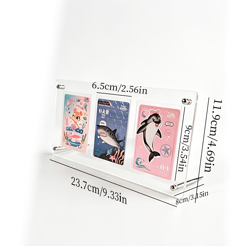 TEMU Acrylic Card Frame 3-slot/9-slot Available, Photo Card Display Box, Desktop Polaroid Storage Stand, Transparent Acrylic Card Holder,