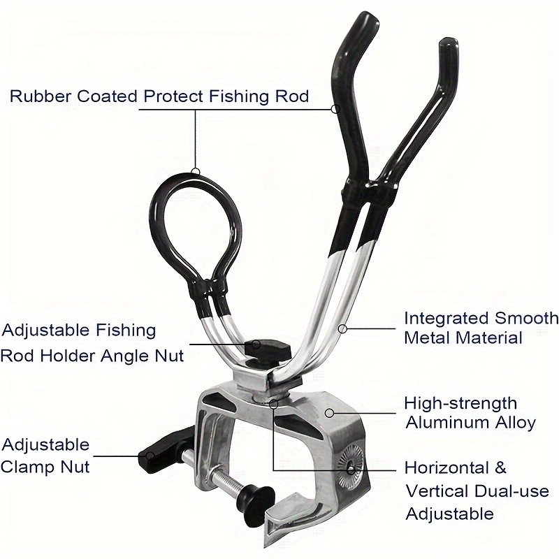 1pc 360 Adjustable Fishing Rod Holder With Large Clamp - Temu