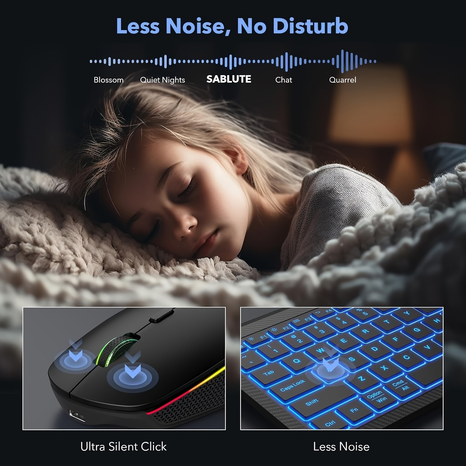 Wireless Wireless Keyboard And Mouse, Compact Multi-Device Mini Keyboard, Connects with Up to 3 Devices, Slim And Portable Travel Backlit Cordless Set, RGB Quiet Mouse, Compatible with Mac, Ios, Android, And Ipad (Black)