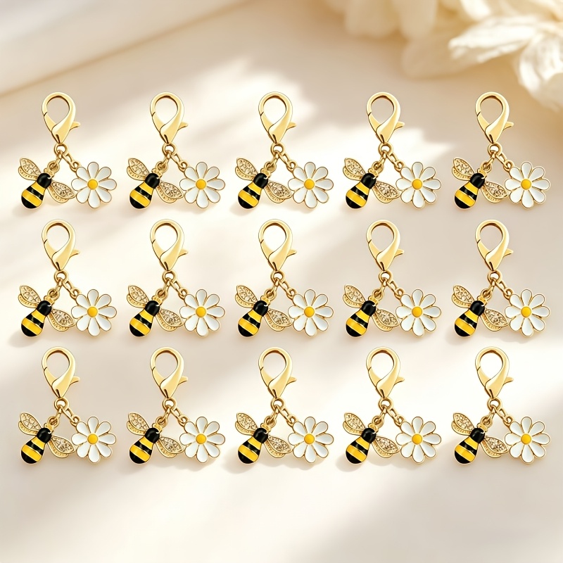TEMU 15 piezas/Colgante de abeja y margarita, llavero de regalo, para despedidas de soltera, fiestas de , graduaciones, regalos del Día del Maestro,