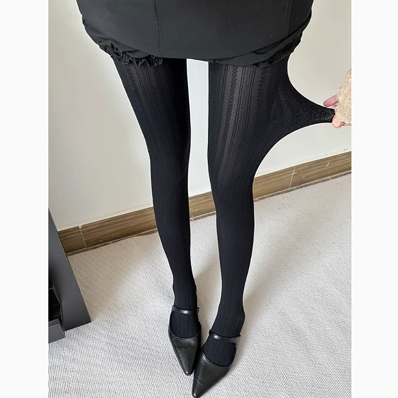 TEMU Une paire de leggings vintage pour femme à motif torsades pour et , motif fin de de blé, collant polyvalent