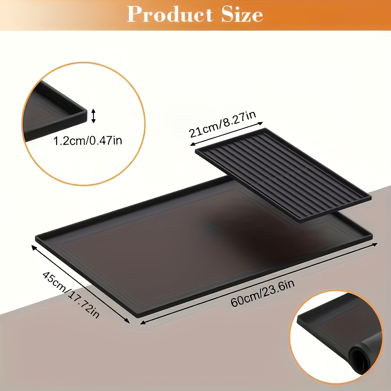 TEMU Tapis de bar à café en silicone, 1 pièce, tapis de séchage pour ustensiles de cuisine, tapis de protection pour plan de travail à bord surélevé,