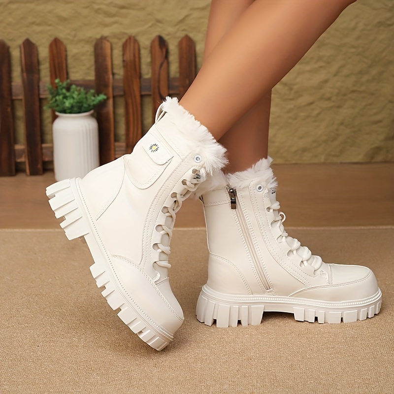 dam vinter snöstövlar med plyschfoder tjock tpr sula - Temu Sweden