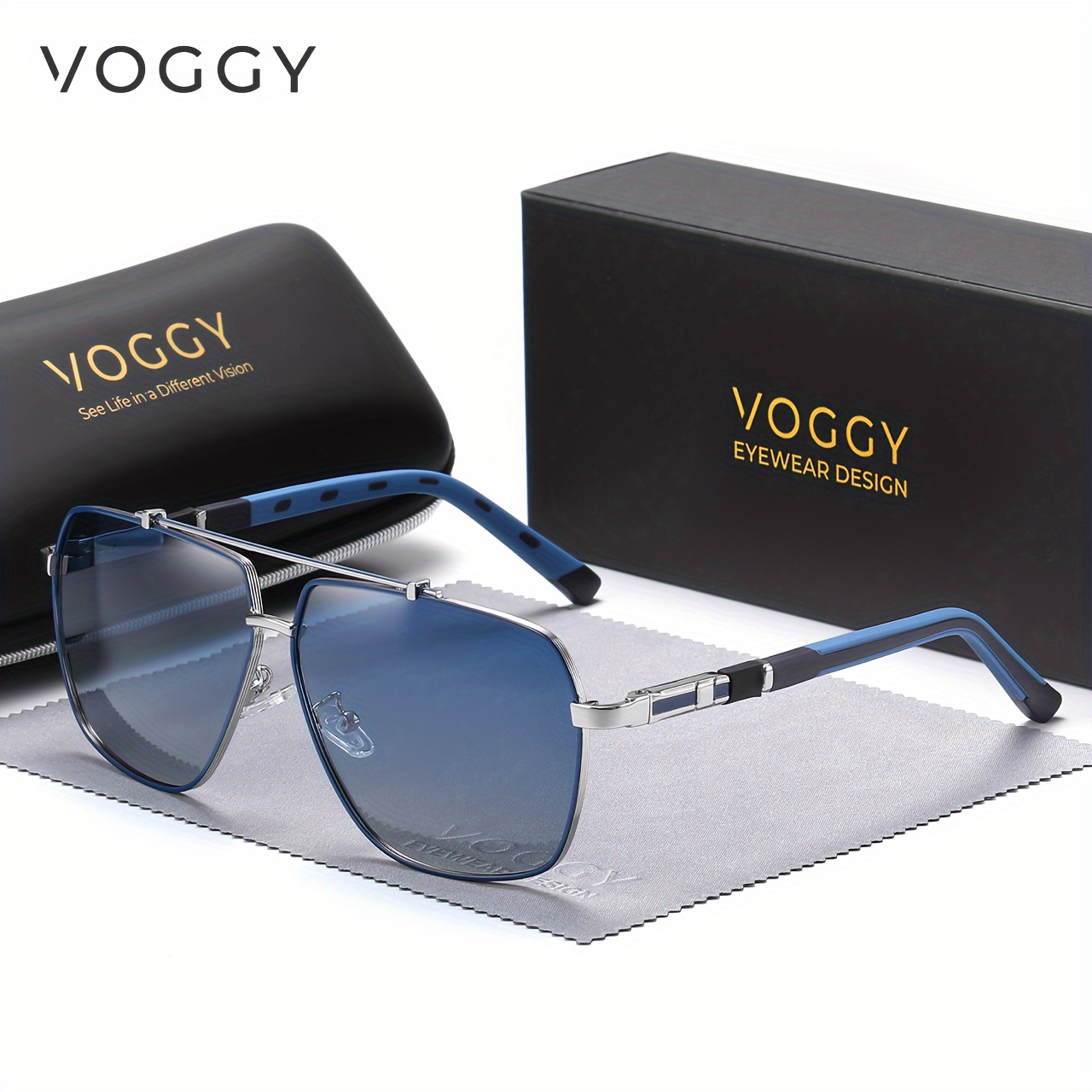 

Voggy Polarized Sunglasses For Women Men Vintage Metal Frame Sun Shades For Driving Beach Travel With Gifts Box For Mother's Day