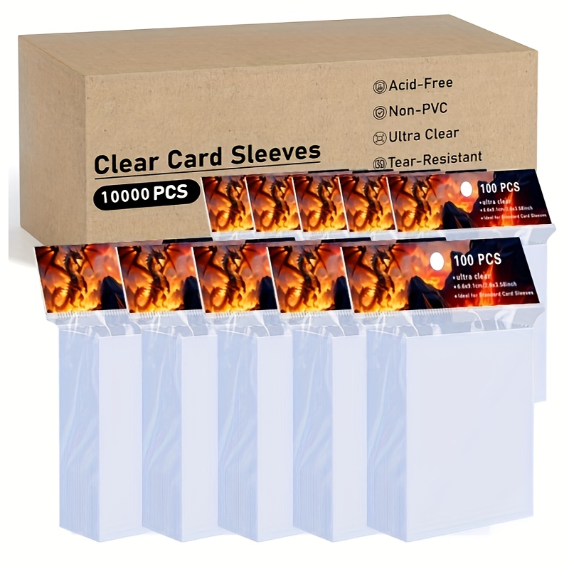 10 000 protective sleeves for trading cards transparent penny sleeves suitable for baseball cards soft sleeves designed for mtg tcg baseball football and game cards