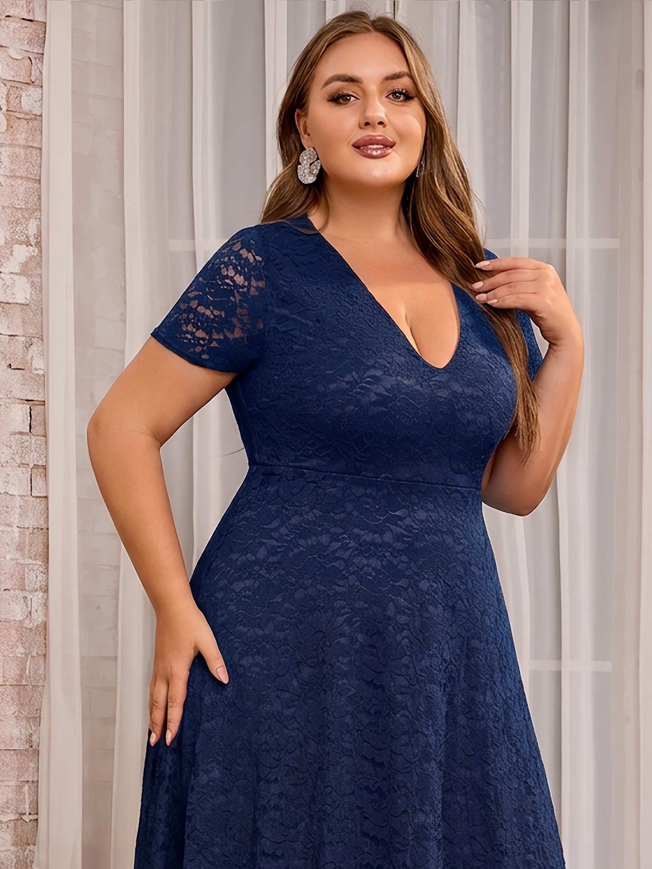 plus size formal cruise dresses plus size plus size womens lace trim v neck cocktail dress for chubby ladies