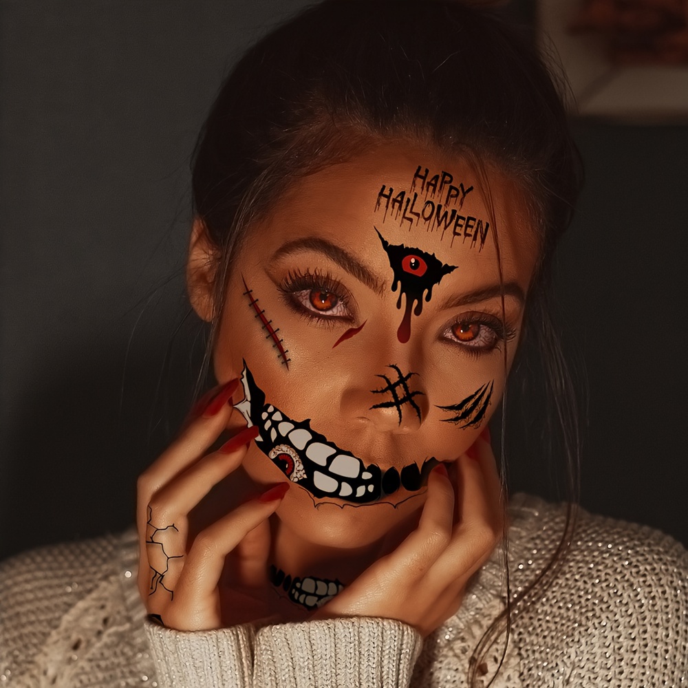 Tatuajes Temporales De Zombi Y Vampiro - 20 Hojas Con Heridas Realistas Para Halloween Y Cosplay | Resistentes Al Agua, Fáciles De Aplicar Y Quitar