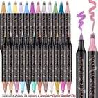 12 double sided acrylic painter waterproof for handmade works non messy art on metal and fabric large capacity dual tip design sketch markers top markers powerful art markers markers for painting