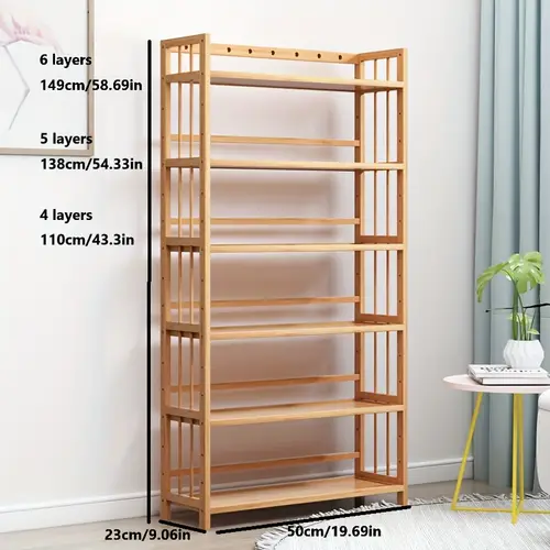bamboo book shelf multi tier bookcase storage shelves multipurpose storage display shelf adjustable storage rack for bathroom home office living room kitchen