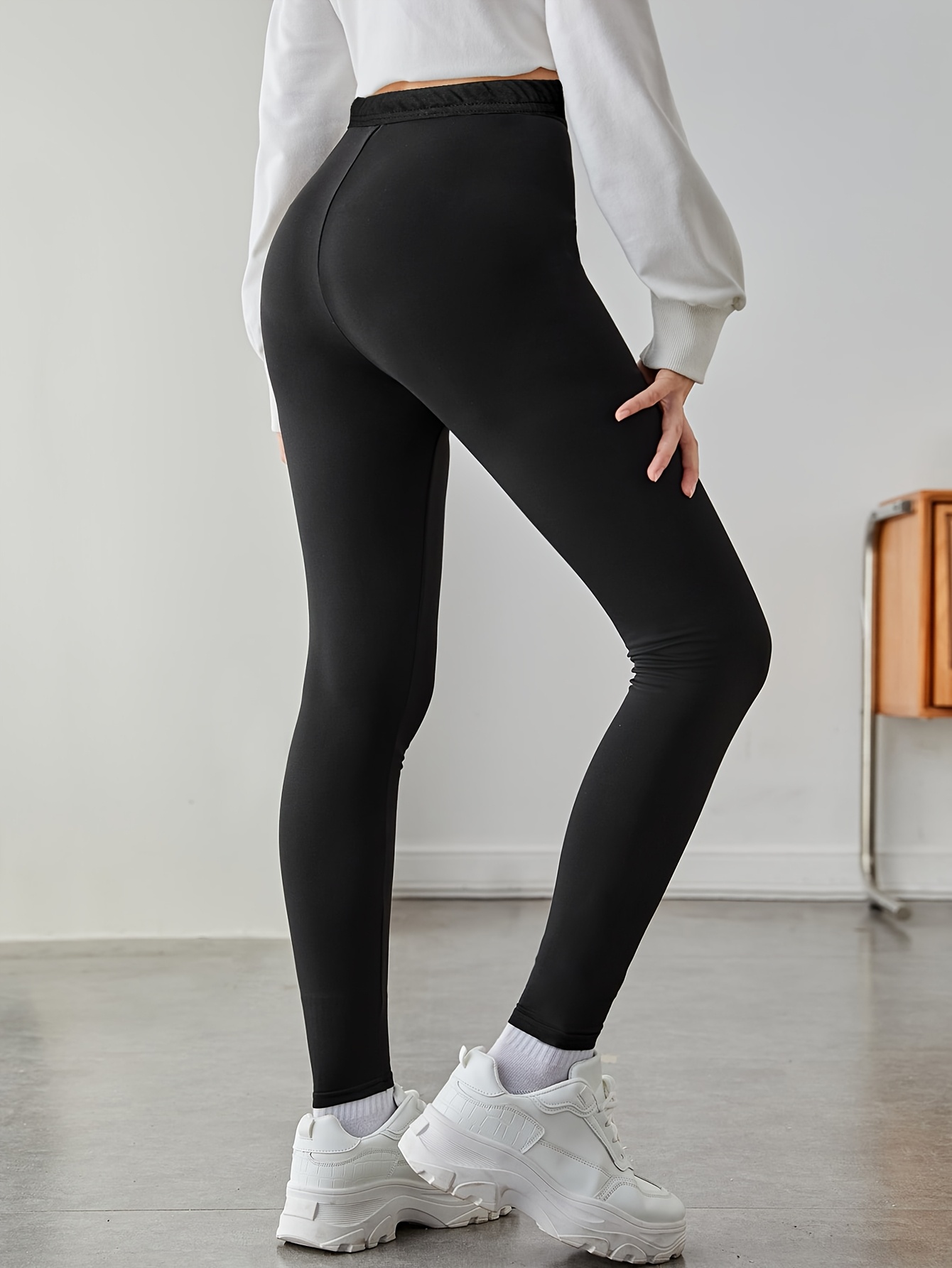 Legging Sport Noir Pour Femme 🏃‍♀️ | Taille Haute | Yoga Course Fitness | Confortable Et Élastique