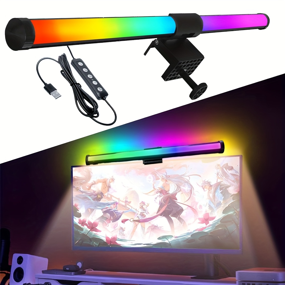 Amill Smart Display Light Strip With Rgb Backlight, Computer Monitor Light, Led Button Controlled Game , No Screen Glare, Suitable For Eye Protection In Home Offices