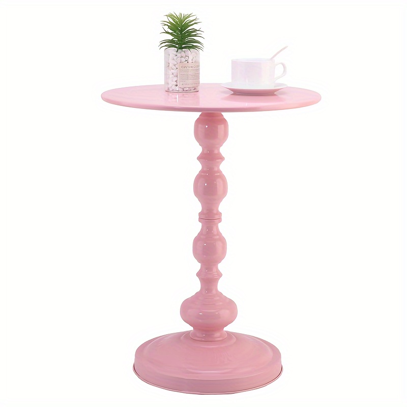 E-shop Sofatisch Kleiner Creme-Stil Wohnzimmer Kreativer Couchtisch Moderner Einfacher Eisen Balkontisch Rund Tisch Breite 40cm / 15.7in