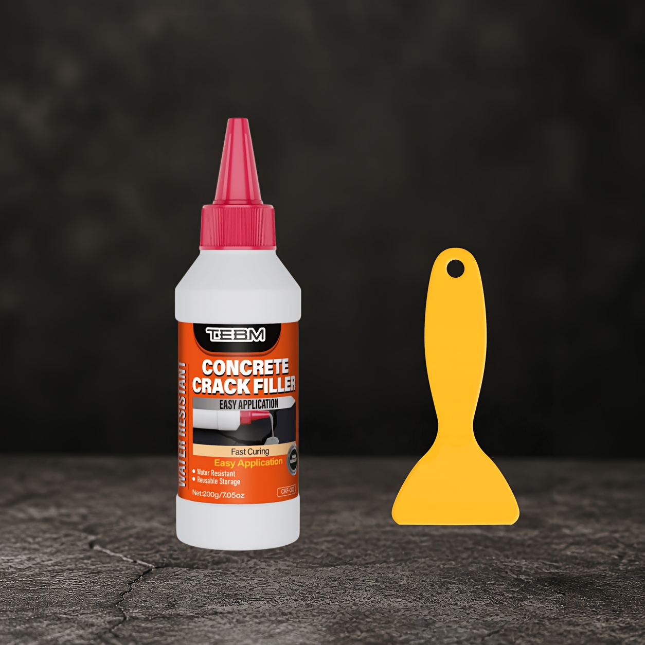 Tebm Concrete Repair Paste 200g Gray Crack Filler Masonry Water Resistant Easy Application For Cement Blocks Bricks