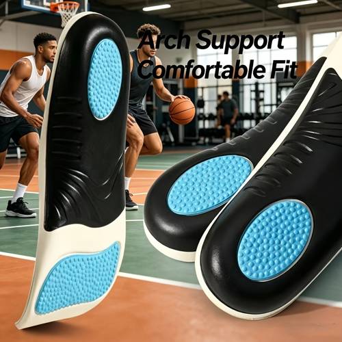 1 pair of arch support insoles high shock absorbing insoles soft pu ergonomic heel and arch stabilizers suitable for sneakers warm shoes casual shoes sports and daily wear care