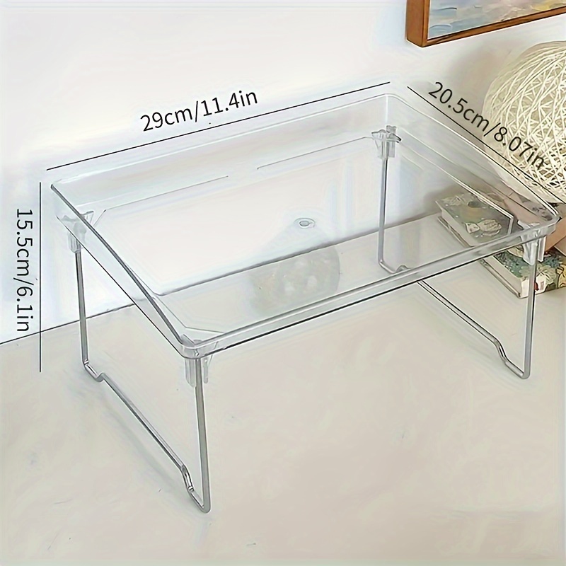 

1pc Acrylic Organizer - Clear Foldable Multipurpose Shelf For Bathroom, Kitchen & Office - Space-saving Cup & Cosmetic Holder