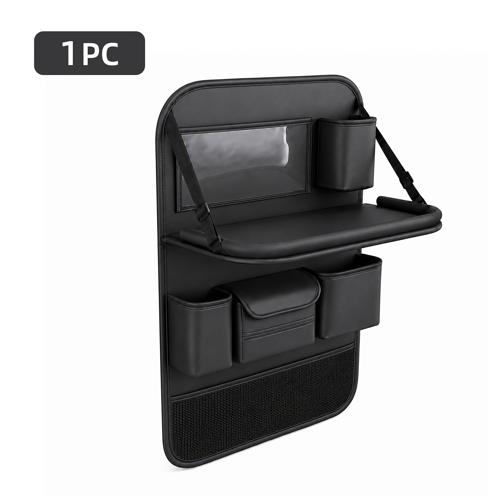 TEMU QIANKUNBAG Organisateur universel de de siège de voiture en cuir PU de qualité supérieure - Sac de rangement spacieux avec table à manger pour