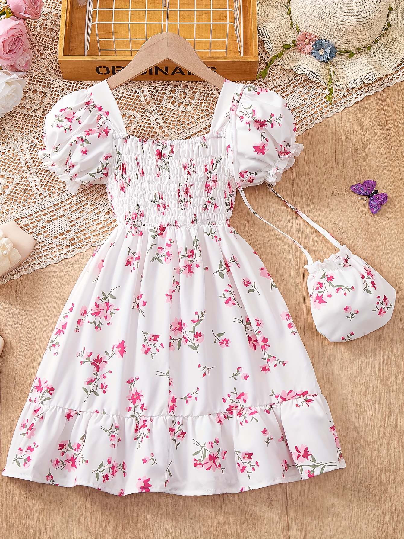 3d print dress girls vibrant floral print comfortable - Temu