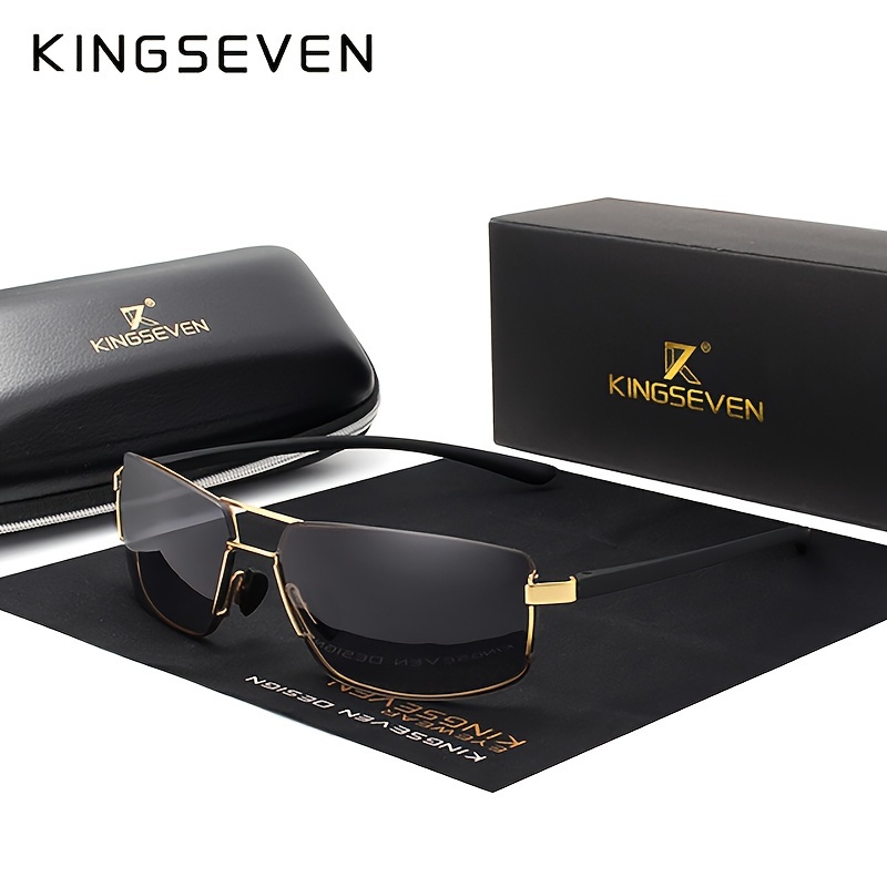 

Kingseven, Delicate Premium Cool Rectangle Polarized Sunglasses, For Men Women Casual Business Outdoor Sports Party Vacation Travel Driving Fishing Supply Photo Prop, Ideal Choice For Gift