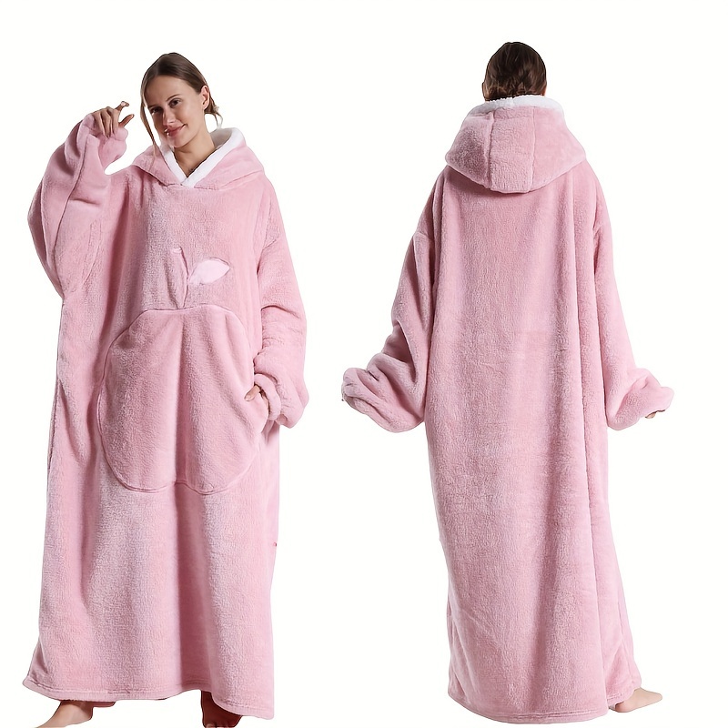 Wearable Blanket Hoodie Winter Warm Plush Polyester Wearable Blanket Sweatshirt Hood Warm Comfortable Blanket Enormous Unisex Tv Blanket