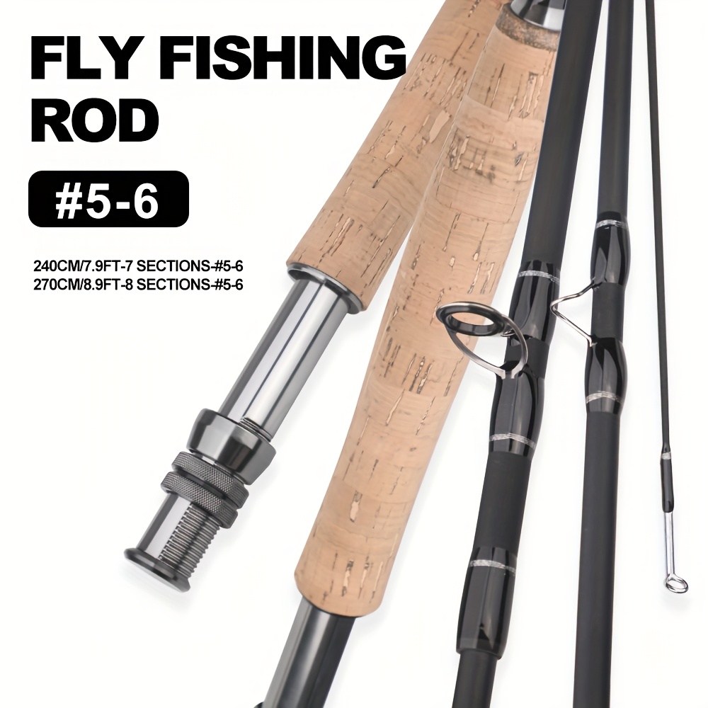 fly fishing rod 7 8 sections carbon 6 temu - Temu
