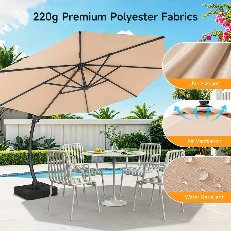 1pc 11ft patio umbrella base heavy duty curved cantilever - Temu 1pc 11ft patio umbrella base heavy duty curved cantilever - Temu