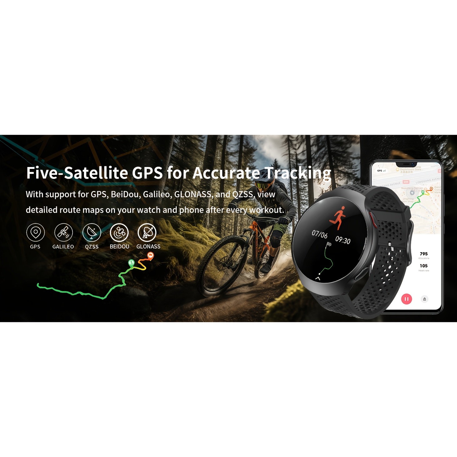 Montre Connectée 2026 avec Chat AI Extérieur et Système de Positionnement GPS, Montre Intelligente pour Femmes et Hommes, Écran AMOLED Courbé de 1,43 Pouces, Montre Sportive, 150+ Modes Sportifs, Appels Sans Fil, Suivi du Sommeil, Double Bracelet en Silicone, Batterie Haute Efficacité 390mAh pour 7