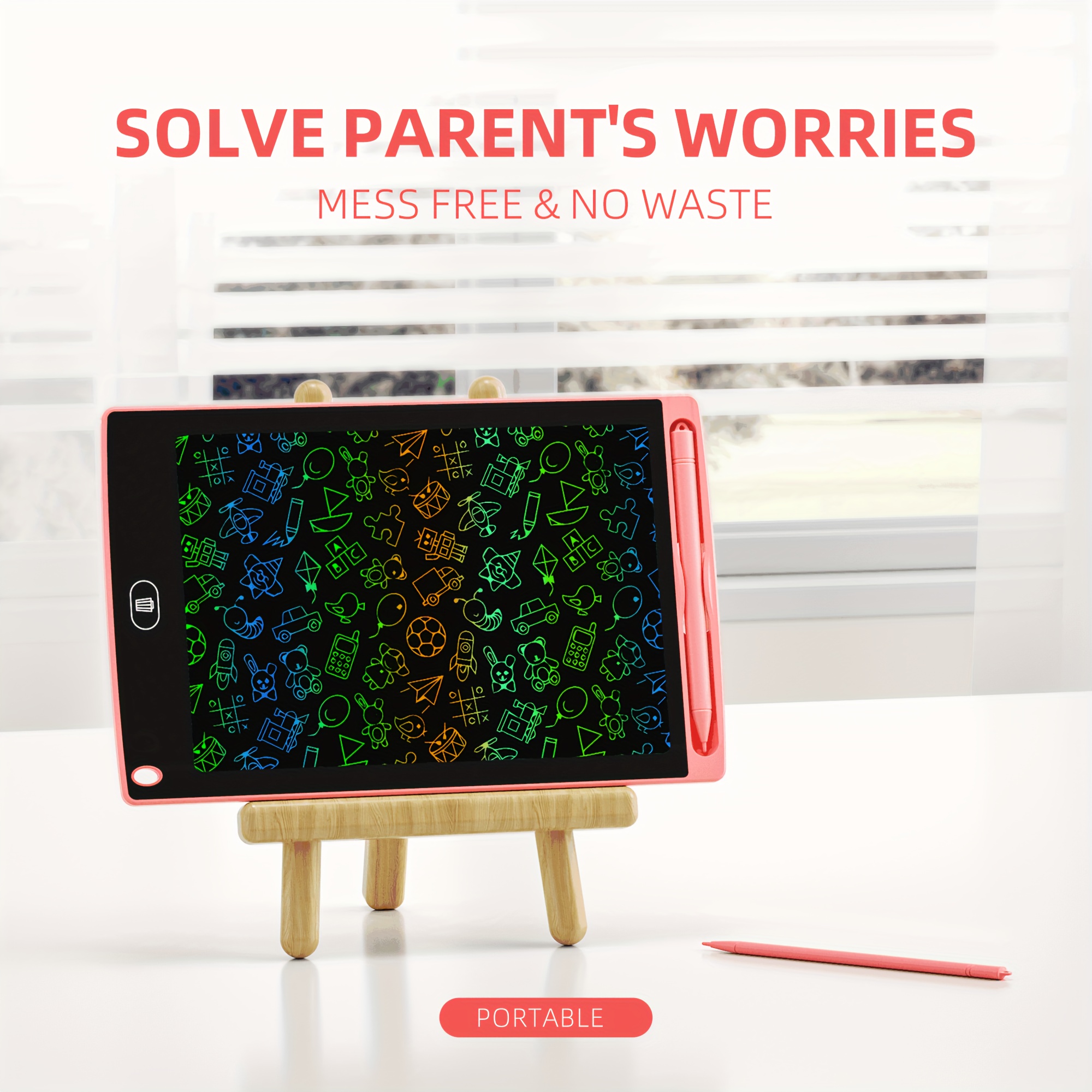 20pcs Erasable LCD Doodle Boards for Kids - 8.5 Inch Reusable Writing & Drawing Boards with Stylus, 5 Colors (Sky Blue, Pink, Red, Blue, Black) | Battery-Powered Educational Toys for Parties, Birthdays, Theme Activities