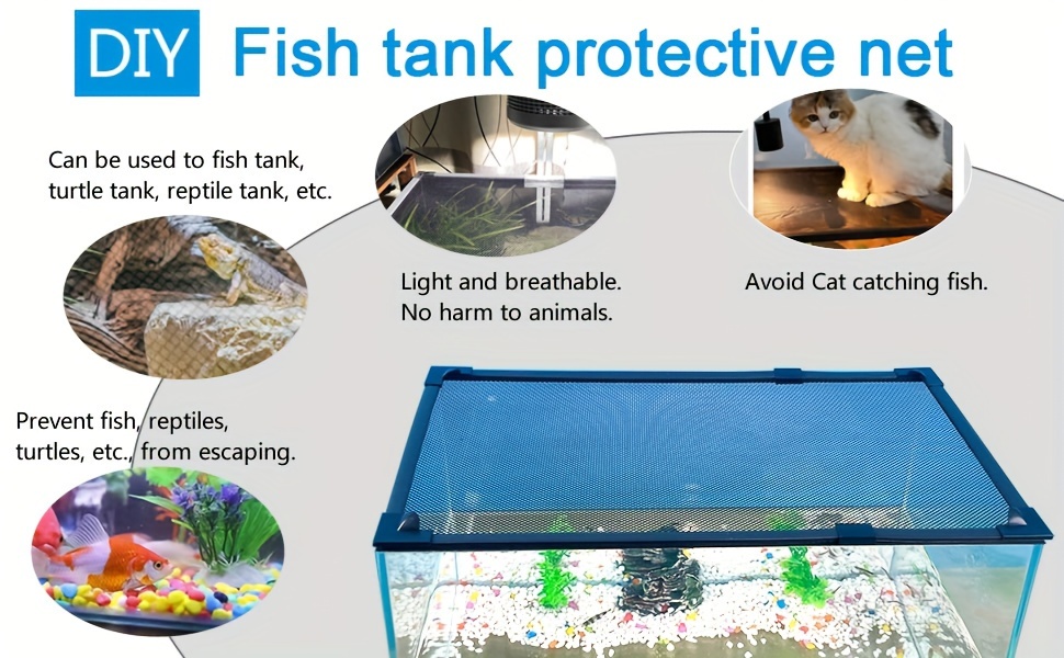 diy fish tank lid protection net 37x18 prevents fish jumping Temu
