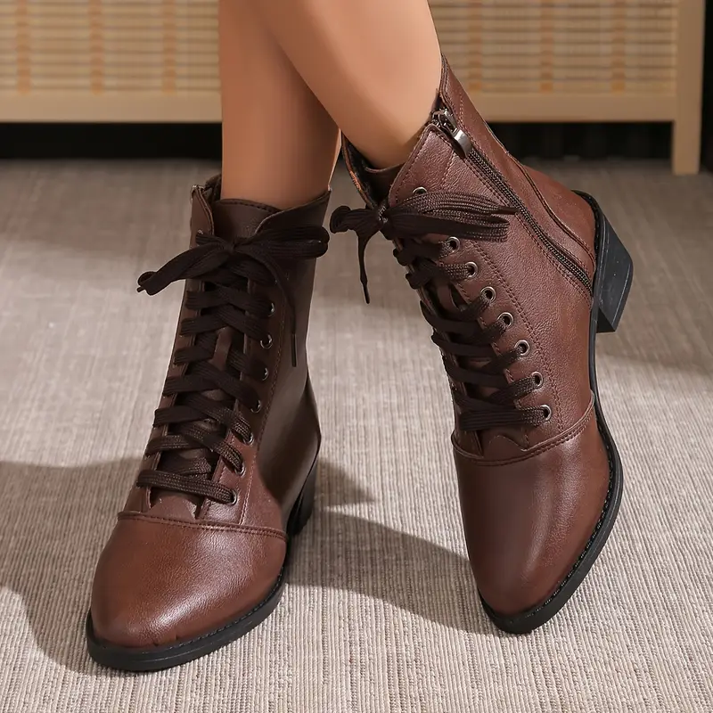 womens chic heel combat boots stylish lace side zip - Temu Hungary womens chic heel combat boots stylish lace side zip - Temu Hungary