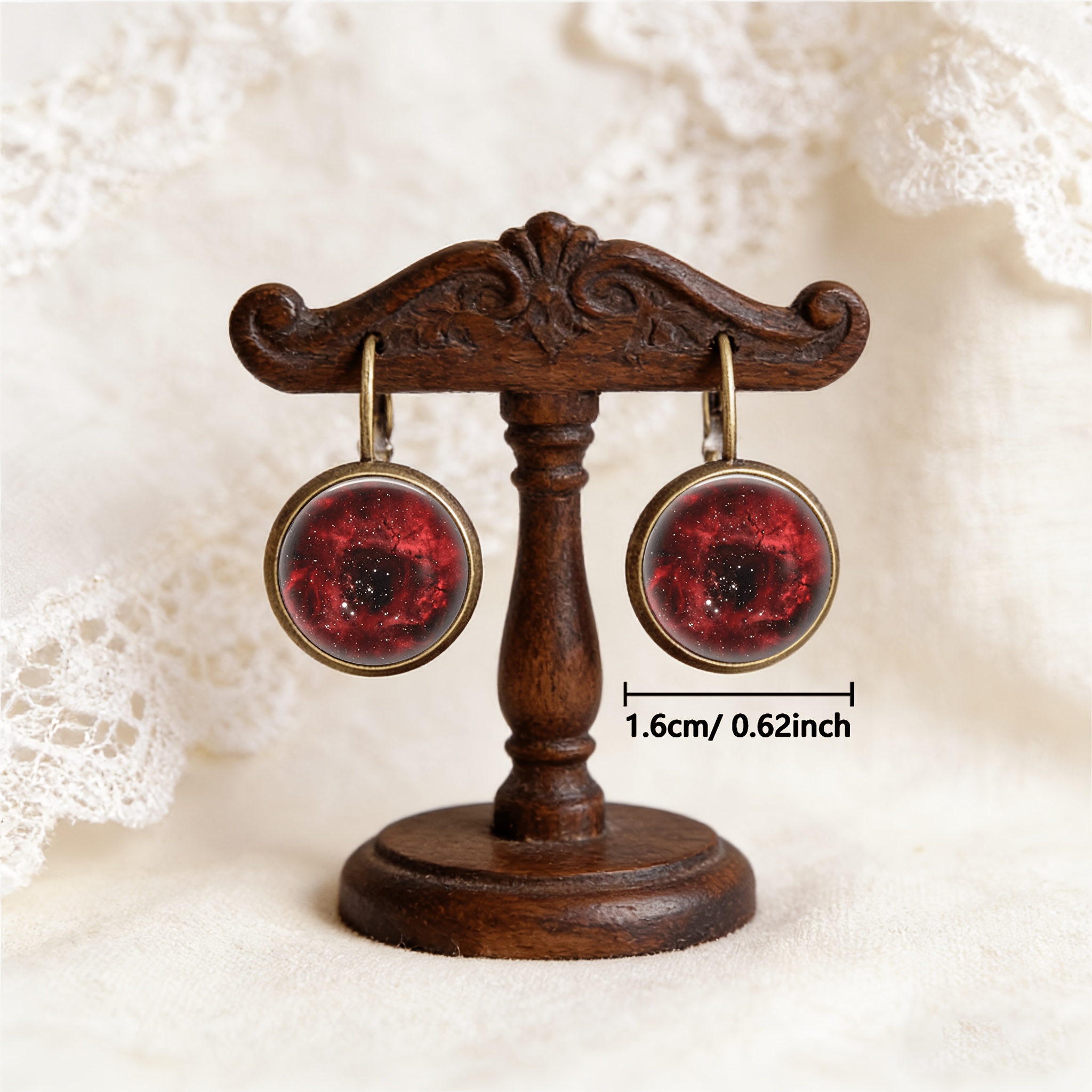 2pcs Cyan Round Classical Earrings with Ear Hooks