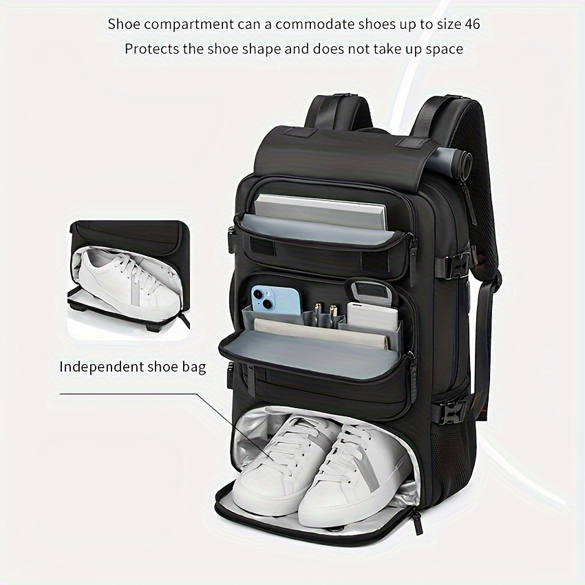 Mochila unisex de gran capacidad, doble hombrera, multifuncional 3 en 1, para viajes cortos, mochila para laptop, mochila casual, bolso de equipaje, mochila doble hombrera para hombres, mochila para viajes cortos, mochila para laptop, mochila multifuncional de gran capacidad con puerto USB para carga, correas ajustables y desmontables