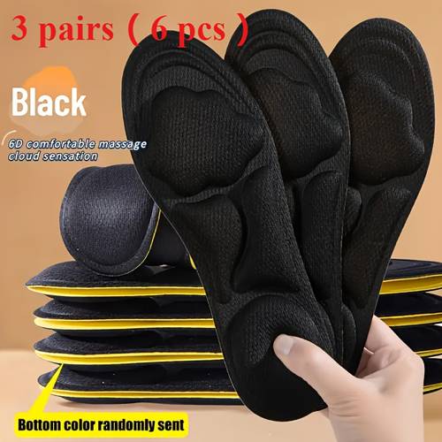 3 pairs 6pcs of soft memory foam insoles for women with thick texture soft and breathable suitable for daily use in environments and for extended periods color