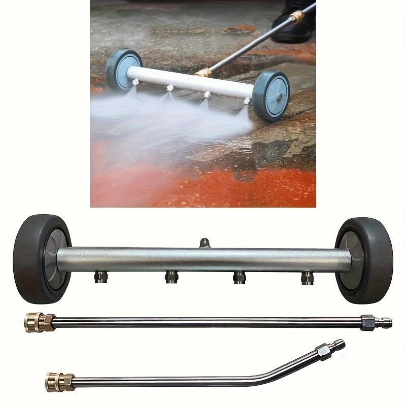 Undercarriage Cleaner, 25.59" Drive Way Pressure Washer, 7 Nozzles Under Car Wash Water Broom