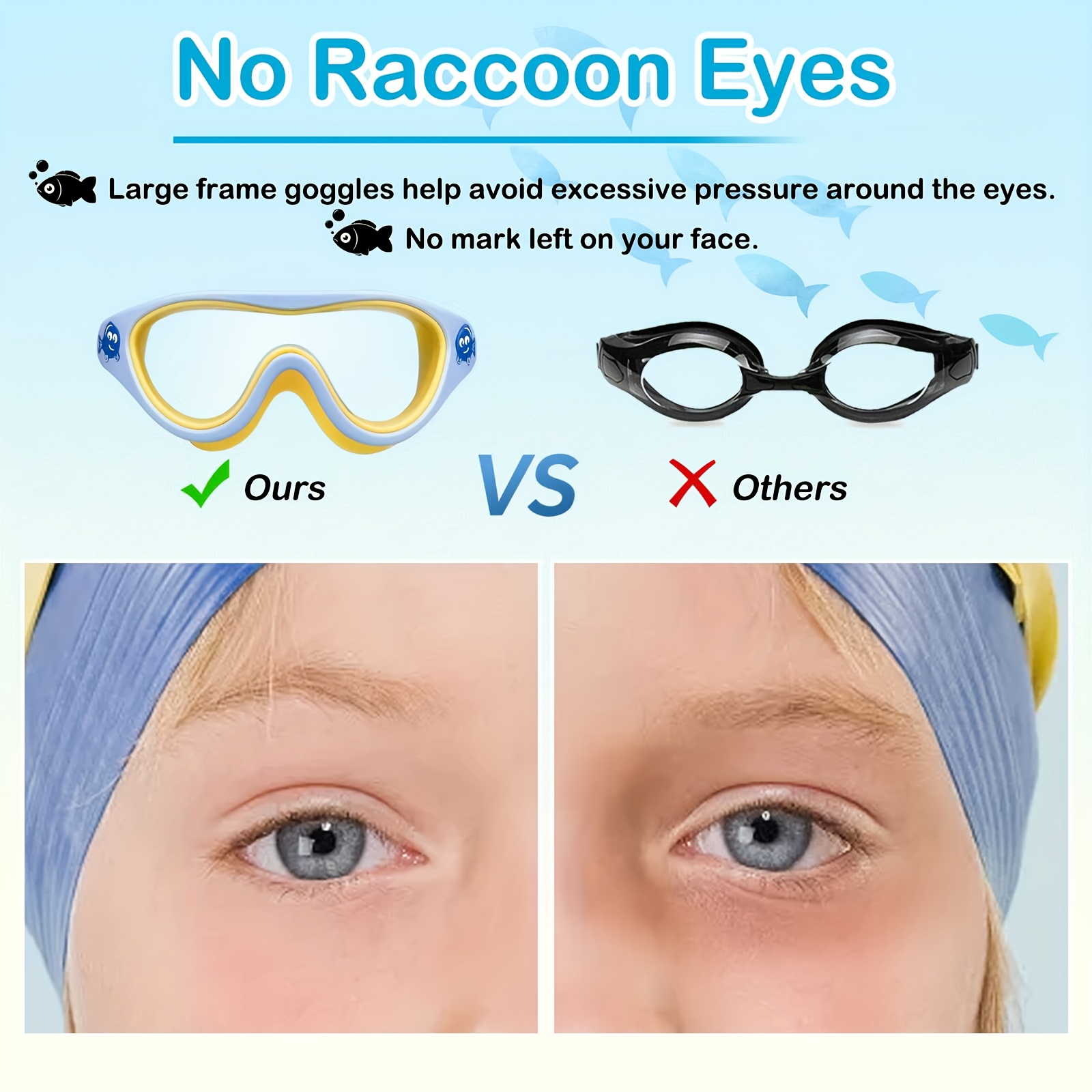 1pc Cartoon Swimming Goggles for Kids, Anti-Fog And Leak-Proof Large Frame Goggles, Suitable for Children Aged 4 to 16.