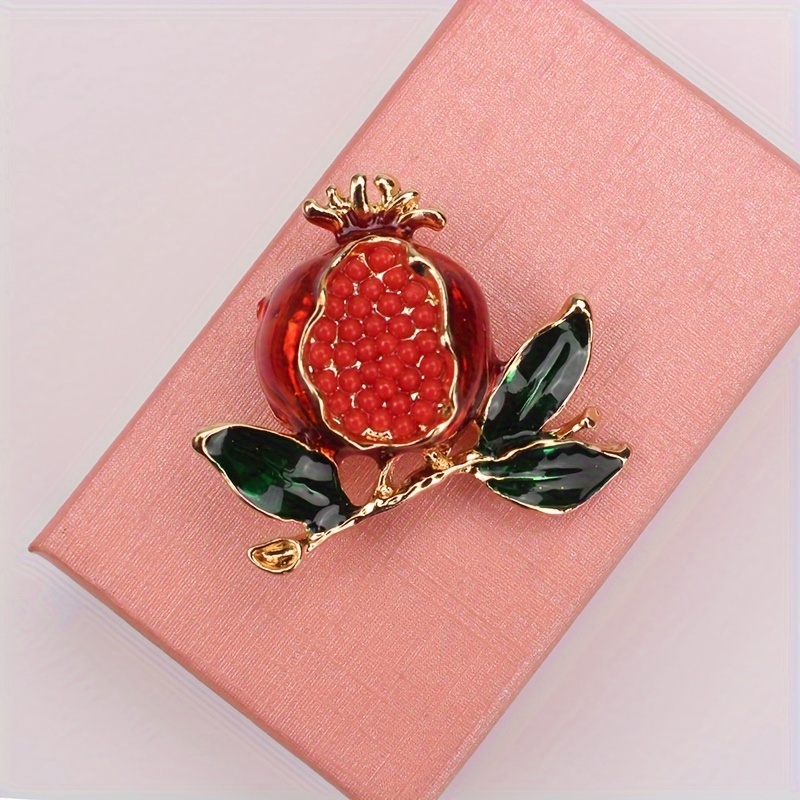 

Pomegranate Shaped Brooch Unique Fruit And Plant Brooch Accessory For Suits And Sweaters