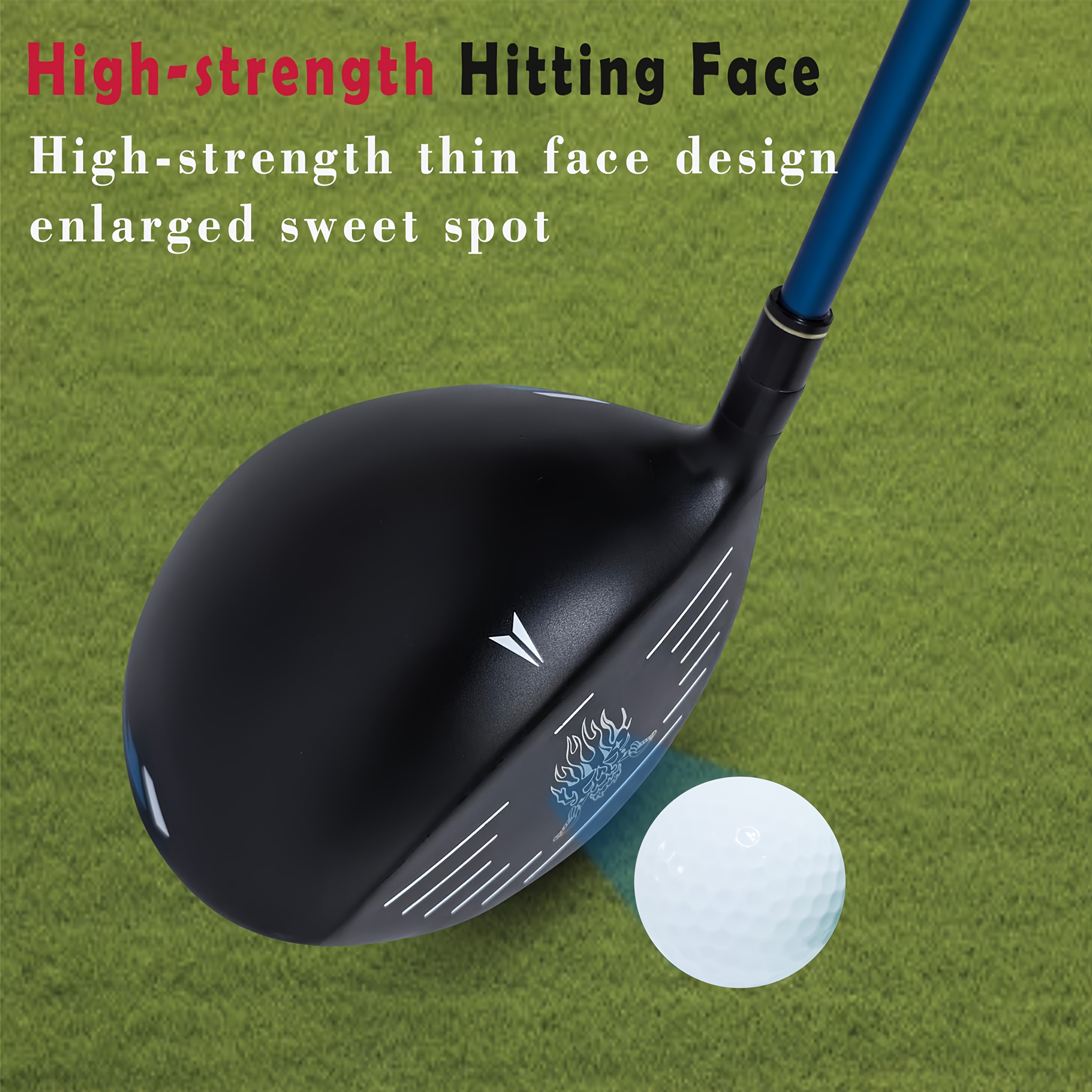 cber drive mens right handed golf driver offers high   easy handling carbon fiber shaft sr stiff flex black with blue highlights non   pu material headcover   sports lovers