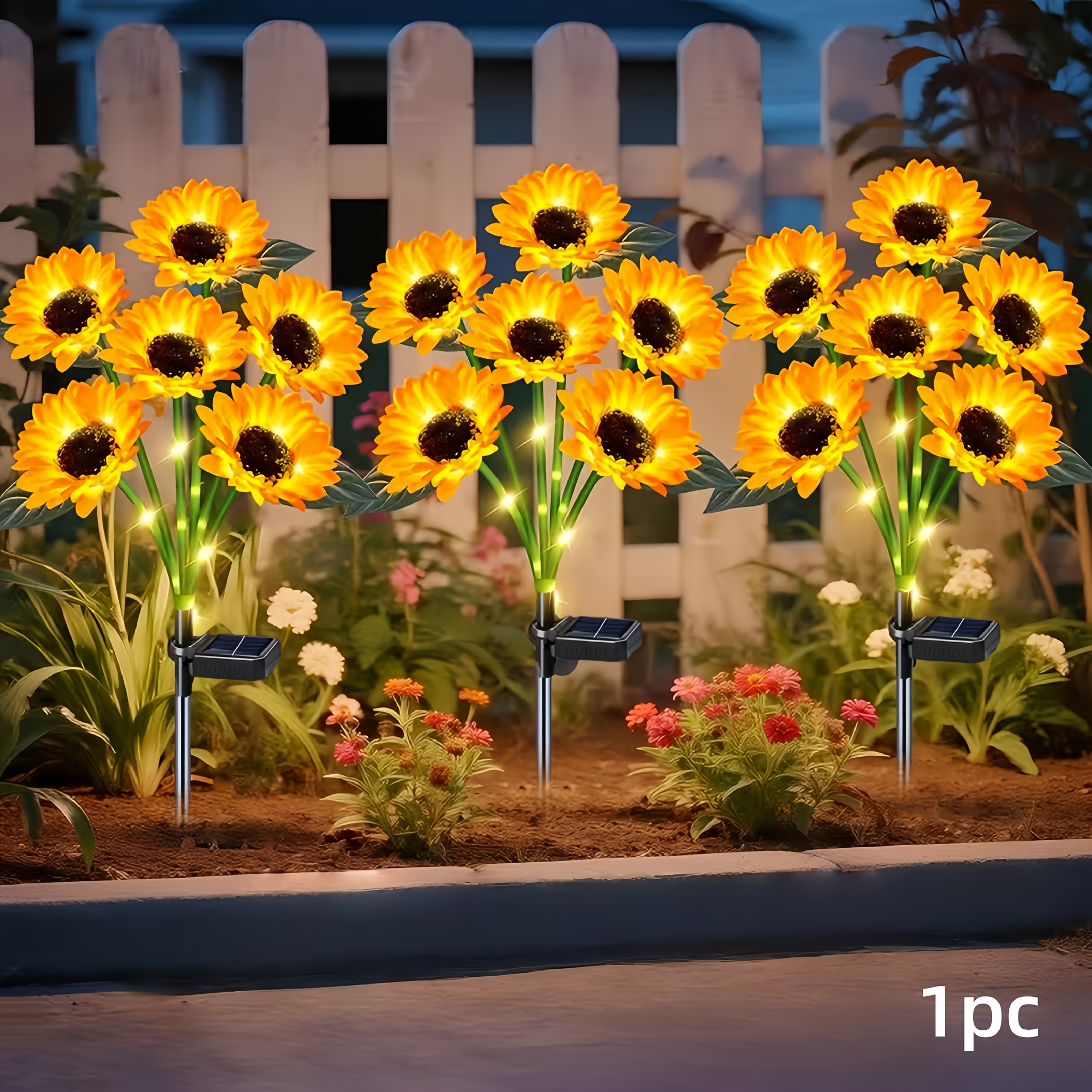 TEMU Lumières décoratives solaires de lumineux pour jardin et pelouse, lumières de fêtes et de festivals, lumières LED simulées de (1 ensemble avec 6