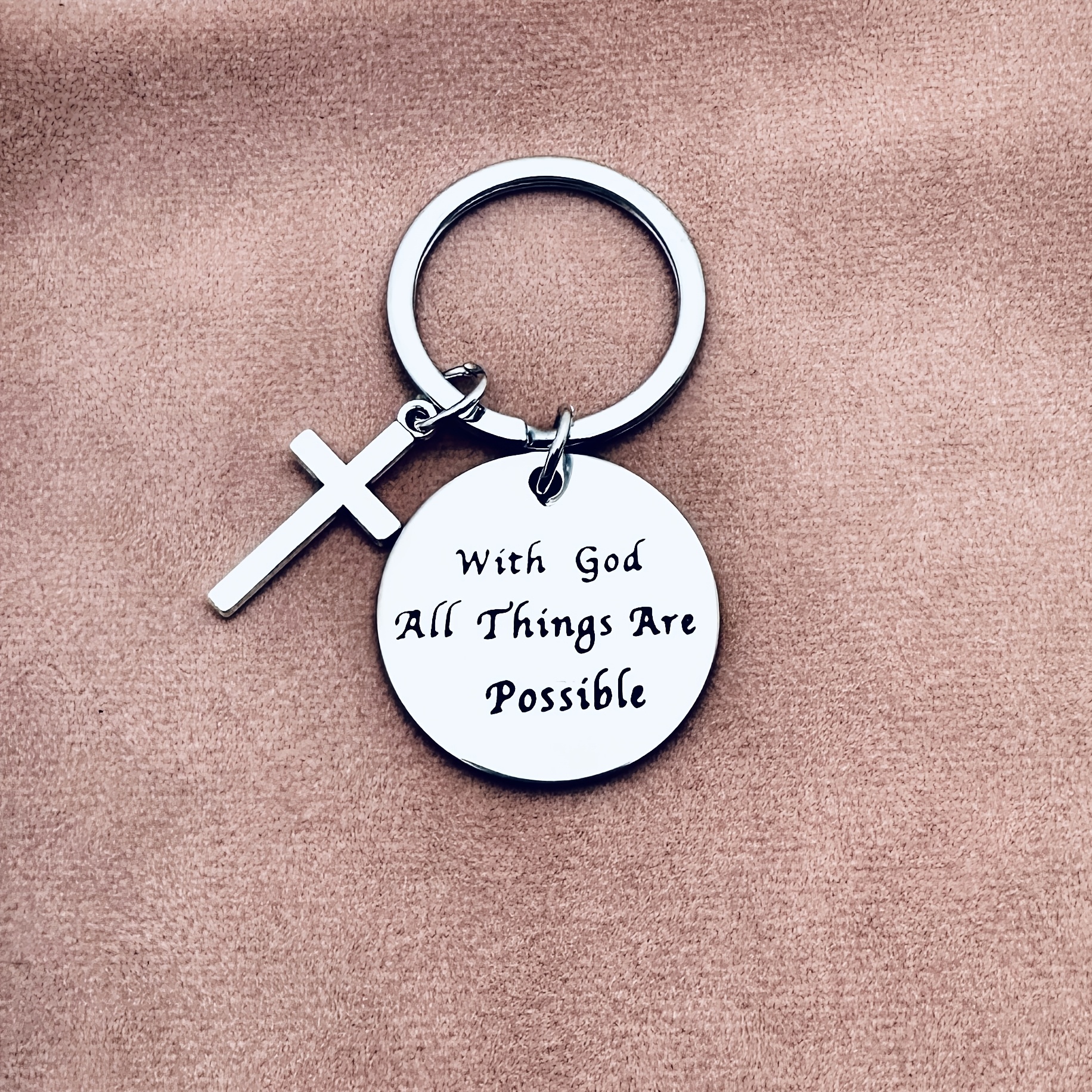 A Keychain Of Faith, Everything Is , A Christian Keychain, A Gift For Family, Baptism Gift For , First Communion Gift, Godparents' Faith Gift, Easter Gift