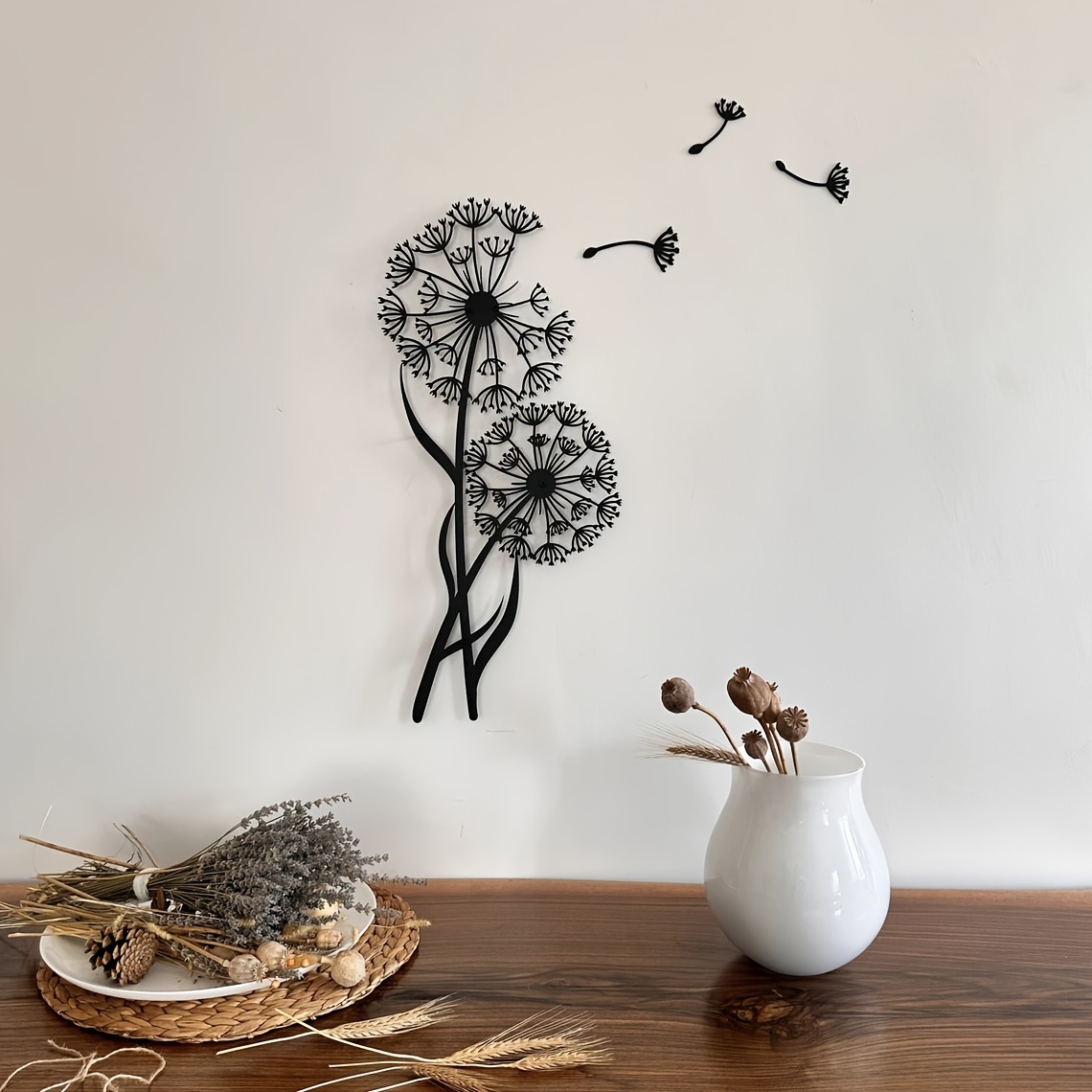 

4pcs Metal Dandelion Wall Art, 7.3x15.7inch, Flying Design, Creative Modern Home Decor, Unique Wall Hanging, Artistic Metal Sign For Home & Kitchen Decor, Ideal Housewarming Gift