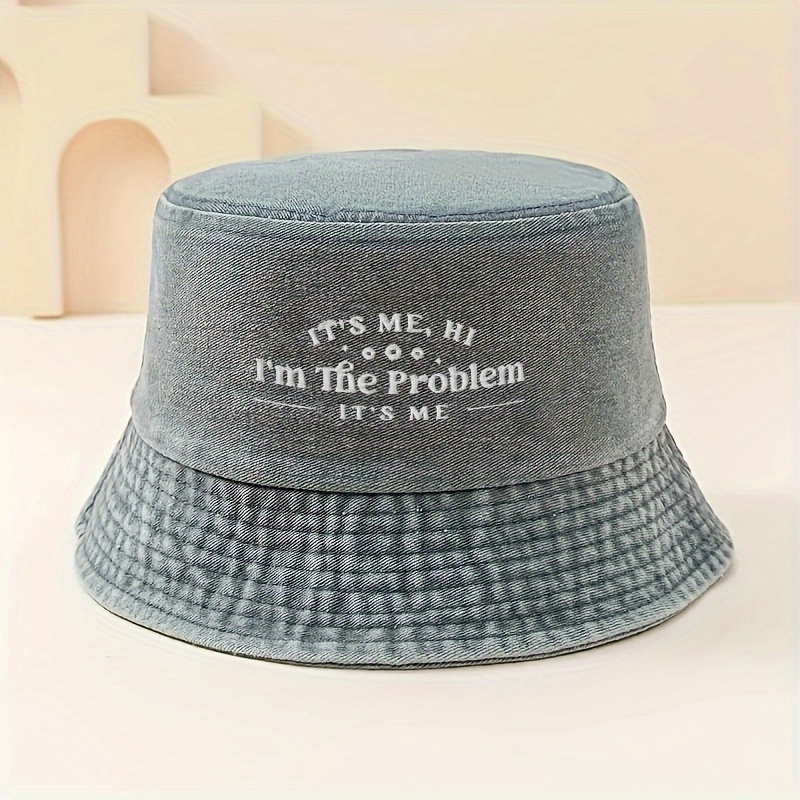 I'm The Problem Bucket Hat Printed Solid Color Washed Distressed Basin Hats Lightweight Sunscreen Fisherman for Women & Men,Temu