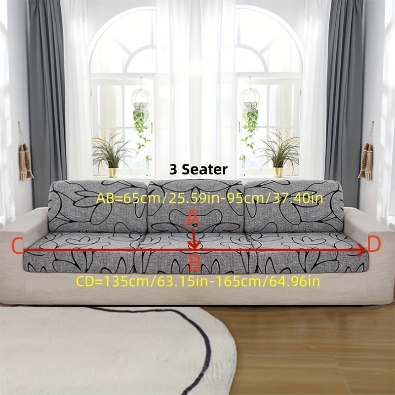 Image of 1pc Stretch Sofa Seat Cover, Semi-wrap Cover, Shower Slipcover, For 1-seater, 2-seater, 3-seater, 4-seater, Backrest Cover, Corner Cover, Suitable For Removable Sofa Cushion Covers