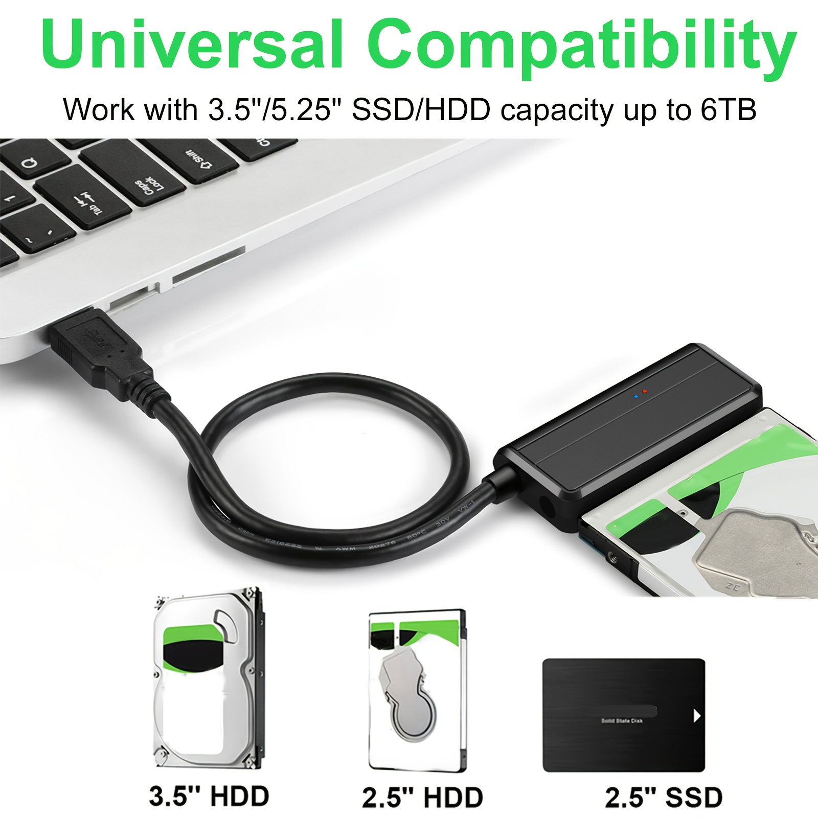 Cavo Adattatore Da USB A SATA Per SSD/HDD Da 2,5", Convertitore E Cavo - Foto 9