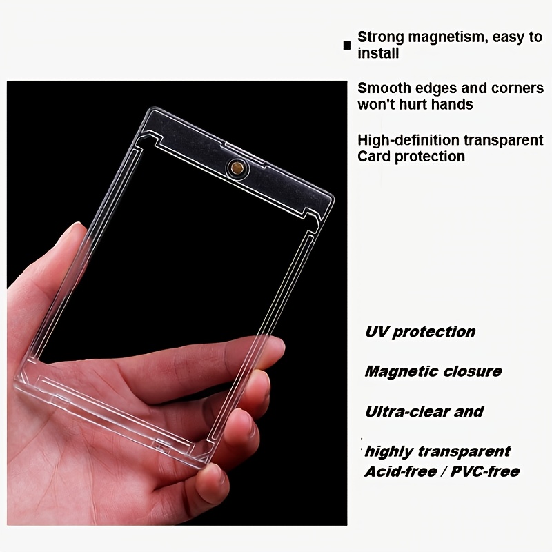 A Transparent Acrylic Storage Solution for Trading Cards, Featuring 25 Magnetic Holders Designed to Protect Baseball Cards And Display Football Cards Securely