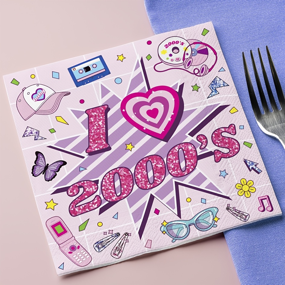 Image of 25pcs 2000s Party Napkins, Y2k Party Decorations, Perfect For Spa Parties, Restaurant Events, And Holiday Supplies For Halloween、christmas