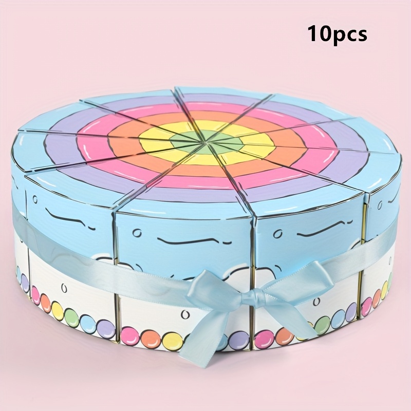 E-shop Geschenk für Sie/Ihn, 10 Stück pro Packung, Dreieckige Kuchenförmige Geburtstagsgeschenkbox, Süßes Hochzeits-Süßigkeiten-Tablett, Süßigkeitenbox