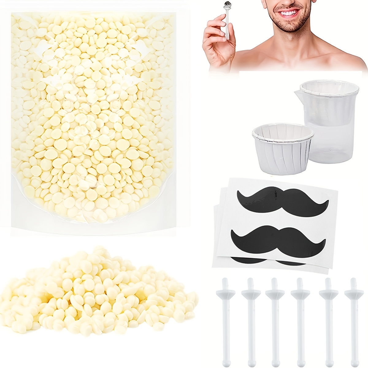 WAXKISS Nose Hair Wax Hair Removal Kit Wax for Local Hair Removal of Nose Hair and Ear Hair Men's Waxing Kit for Hair Removal It is gentle and comfortable enabling quick hair removal Spring and Summer Hair Removal Kit