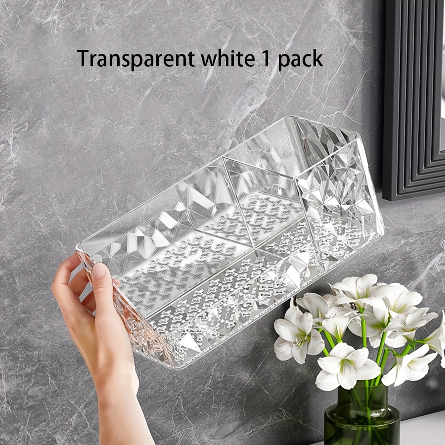 E-shop Leichter Spiegel-Schrank mit Wasserwellen-Muster, Bohrfreie Wandmontage, Geeignet für Badezimmer, Waschtisch, Schlafzimmer usw.,