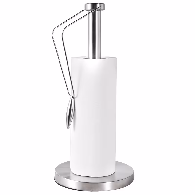 stainless steel kitchen paper towel holder multi functional lazy cleaning desktop organizer simple and minimalist roll paper storage rack for home use Product details 3