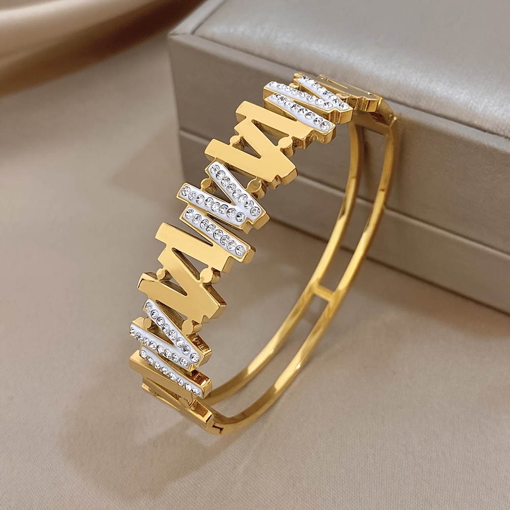 Men's & Women's Gold Plated Artistic Cuff Bracelets with Zirconia